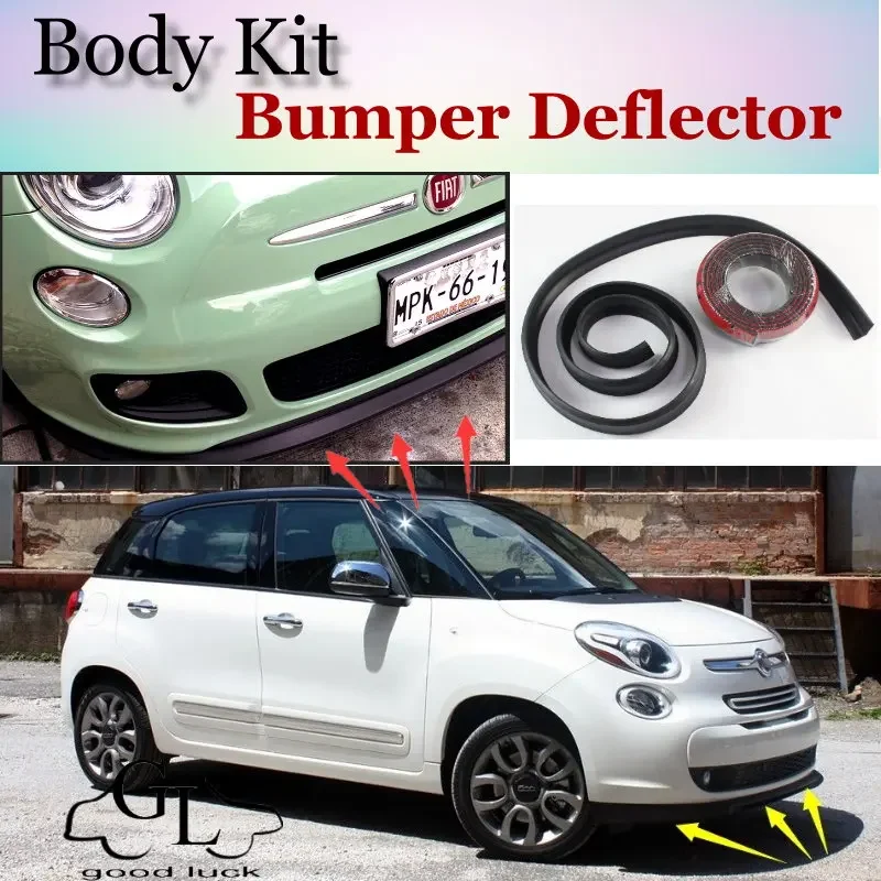 Bumper Lip Deflector Lips For Fiat 500L Trekking / Living / MPW Front Spoiler Skirt For TopGear Tuning / Body Kit / Strip