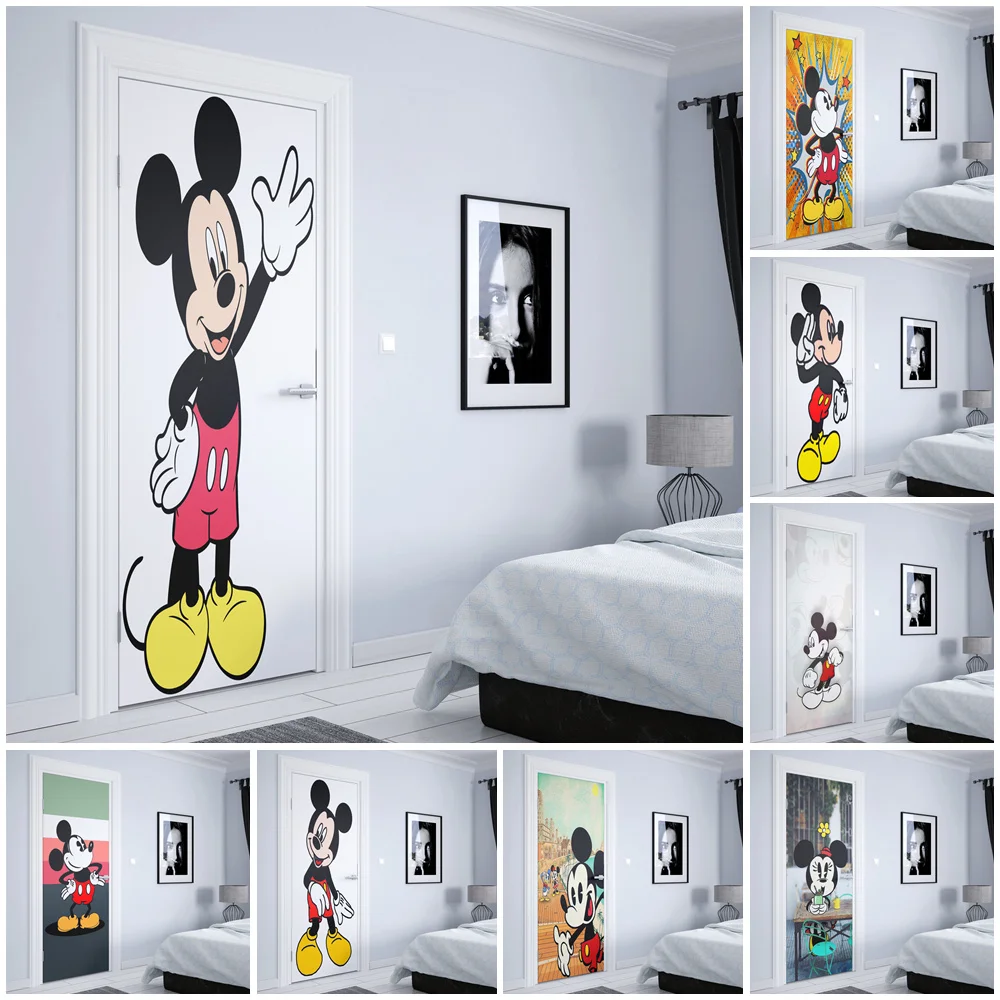 Disney abstract graffiti Mickey mickey mouse Door sticker Home decoration Aesthetic Kids Room door decoration Wall Sticker