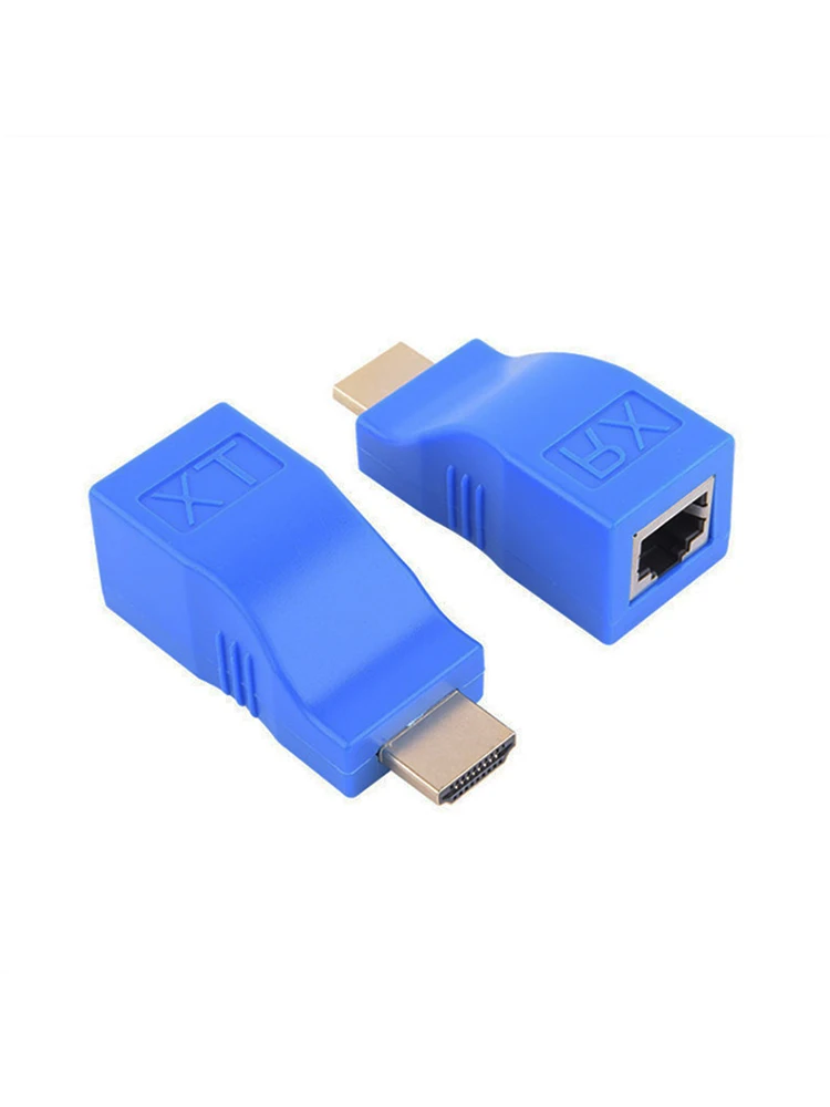 1080P HD 4K HDMI موسع RJ45 منافذ شبكة 30M HDMI إلى RJ45 عبر CAT5e / 6 UTP LAN موسع كابل