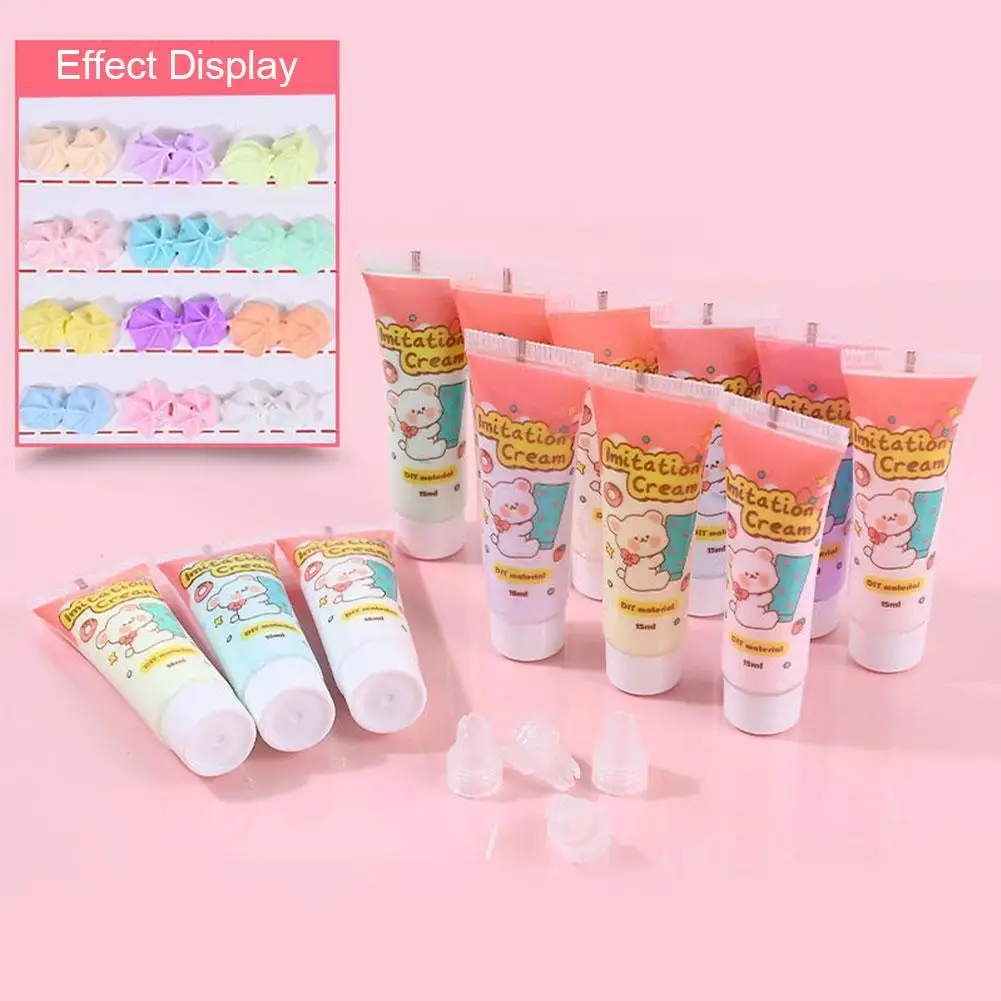 Diy Imitation Cream Glue Homemade Mobile Phone Hairpin Card Glues Accessories Craft Material Clay 15ml Cream Resin C6l0