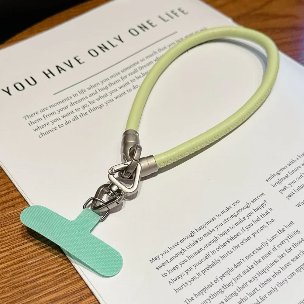 Candy Color Leather Hand Wrist Strap for Mobile Cell Phone Short Lanyard Colorful Anti-Lost Accessories Universal Rope