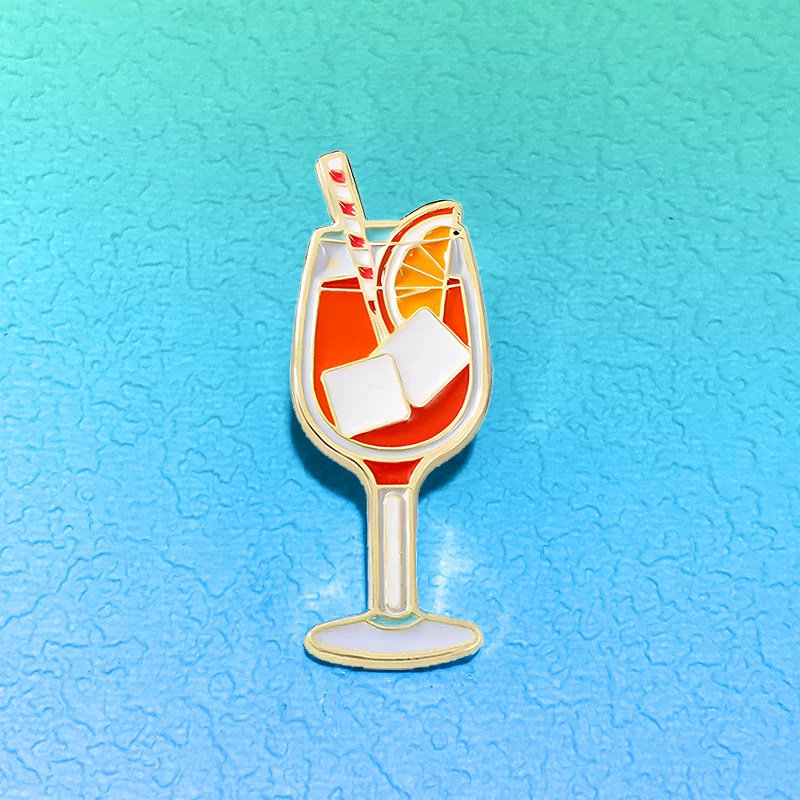 Cartoon Juice Cup Pins Cute Enamel Fruit Drink Beverage Brooch On Backpack Clothes Lapel Badge Metal Pin Friends Gifts