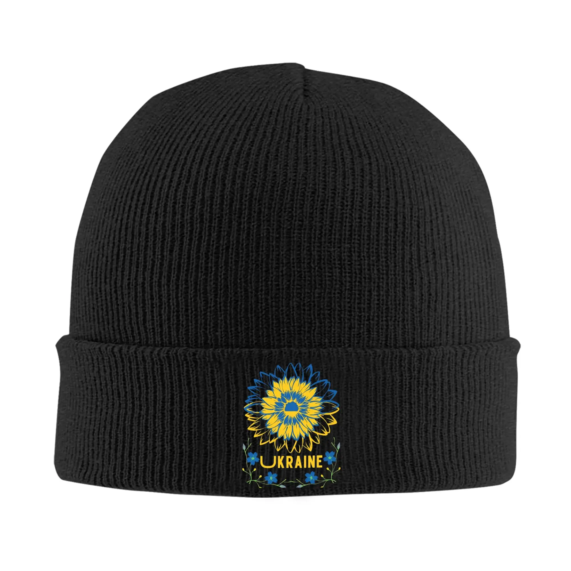 Men Women Unisex Sunflower Ukrainian Flag Beanie Hats Ukraine Street Knit Hat Spring Caps Printed Thermal Elastic Bonnet Hats