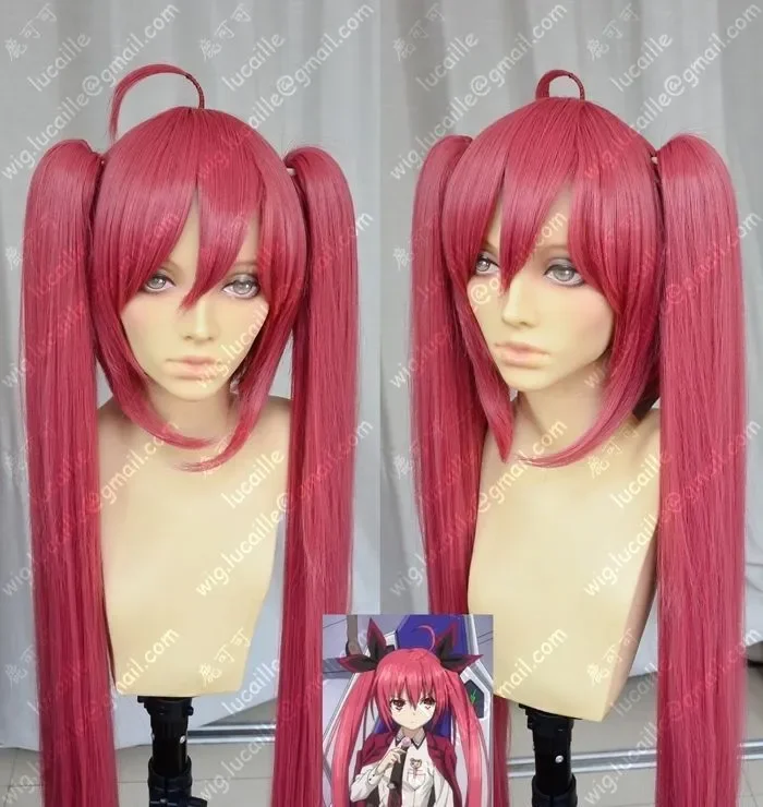 Wholesale DATE A LIVE Kotori Itsuka Fashion Dark Red Style Cosplay Wig + 2 Ponytails