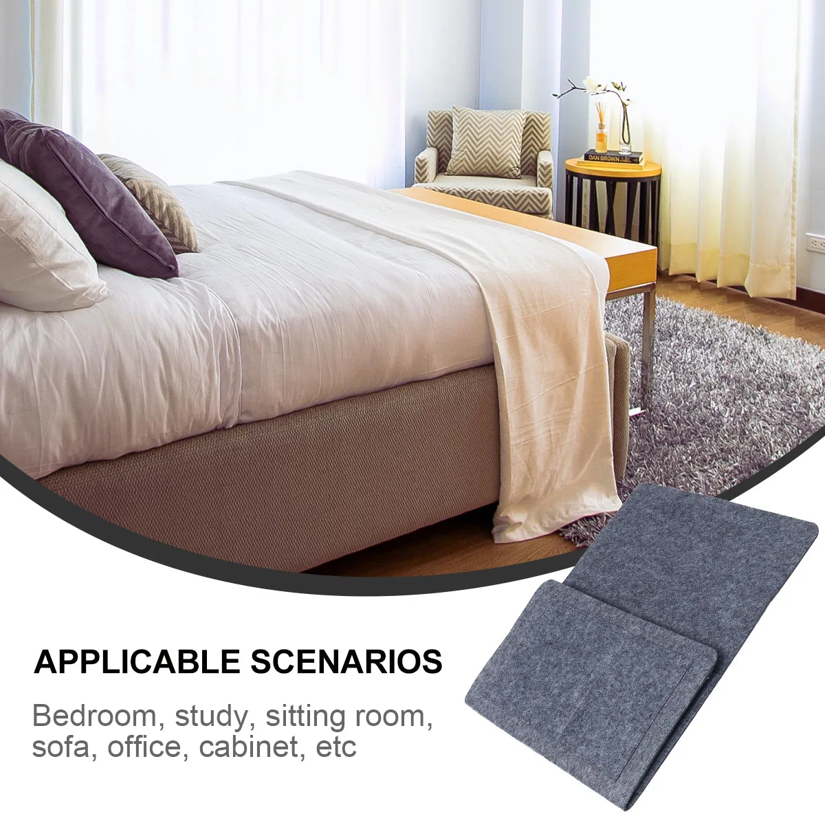 

1Pcs Bedside Caddy Felt Hanging Storage Bag Large Capacity Organizer for Door Wall Mount Use with Multiple Pockets Dormitory