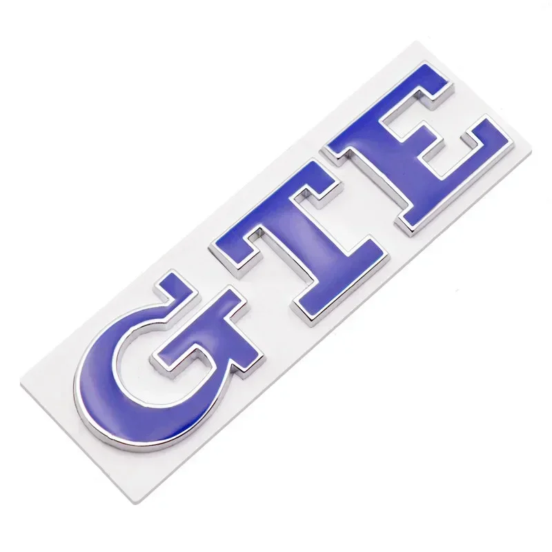 3D Metal Blue GTE Letter Rear Trunk Front Grille Car Emblem Badge Sticker Decal For VW Golf 7 GTE MK7 5 7.5 8 Passat Accessories