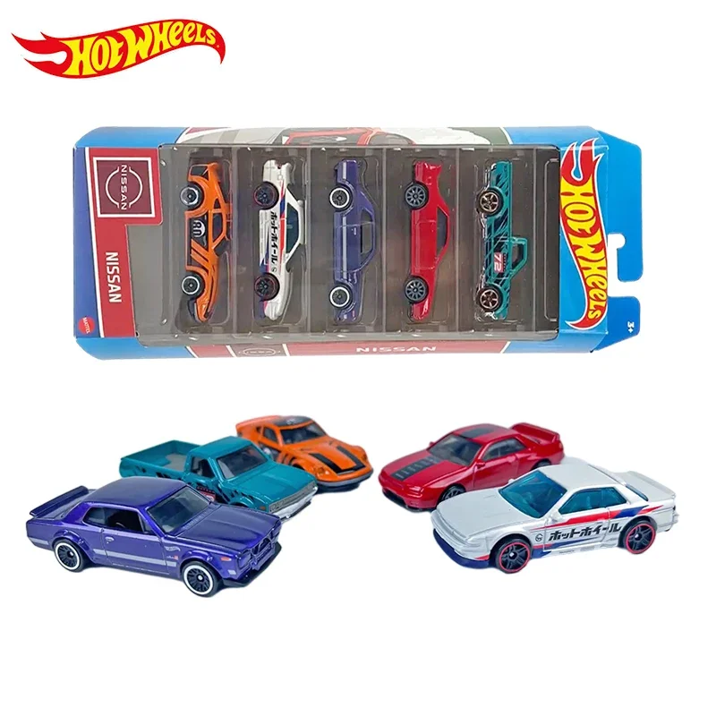 Original Hot Wheels Car 5 Pack Children Toys for Boys 1/64 Diecast Voiture Fast and Furious Toyota Ford Mustang Nissan Kids Gift