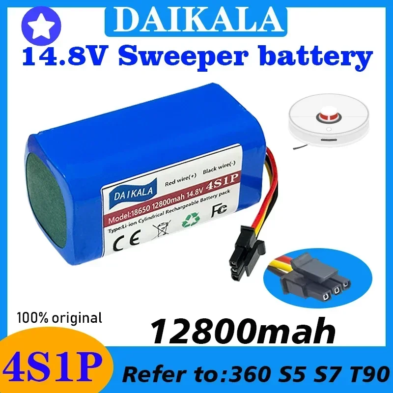 

New 360 S5 S7 T90 X9 Battery 14.4v/14.8V 6800mah/9800mah/12800mAh Robot Vacuum Cleaner Battery Replacement Parts