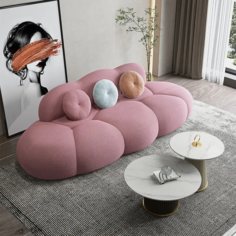 

Nordic fabric cloud sofa small apartment simple modern living room popular sofa
