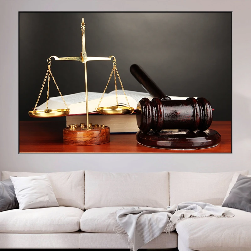 Vintage Balance Adalet Justice and Law Concept Canvas Painting Themis Posters Prints Wall Art for Living Room Home Decor Quadro