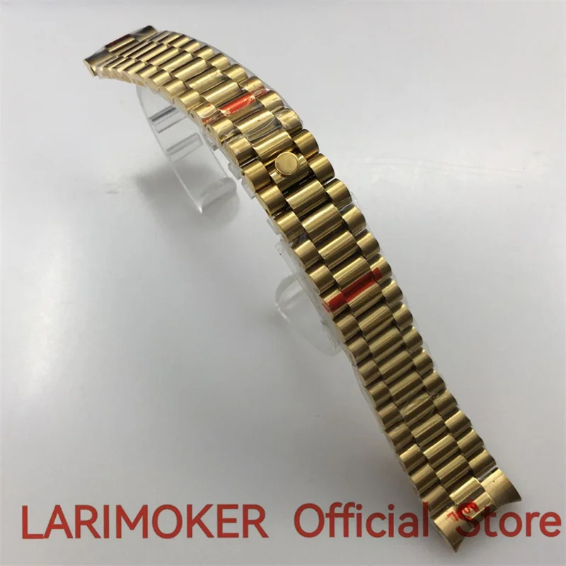 

LARIMOKER New 20mm High Quality Stainless Steel Gold Folding Buckle Watch Band Fit For 40mm Watch Case Men's Strap Watch Parts