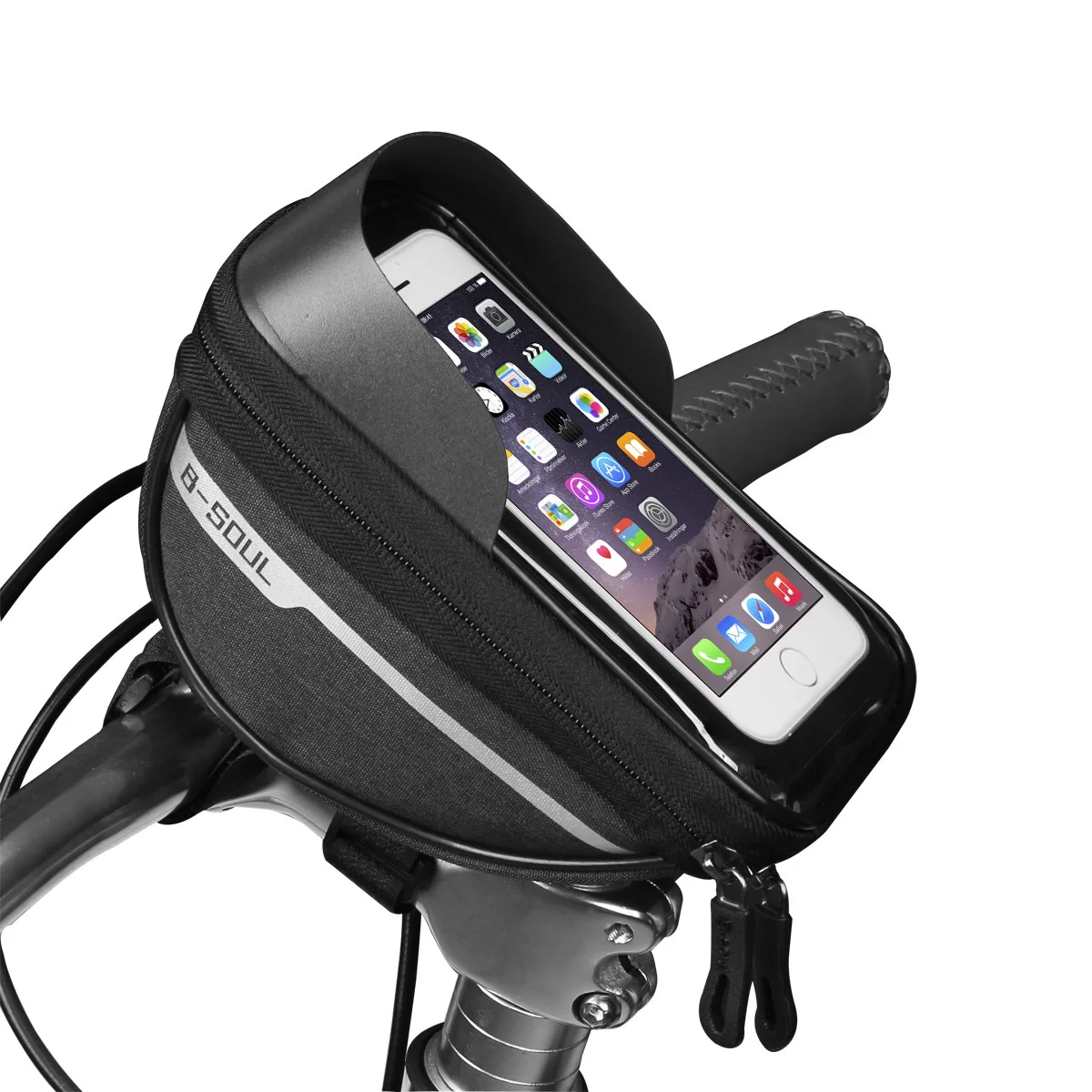 Fahrrad-Lenkertasche Wasserdichte Touchscreen-Handytasche Fahrrad-Vorderrahmentasche Rennrad-E-Bike-Tasche mit Sonnenschutz Fahrrad-Aufbewahrung – Detail 19
