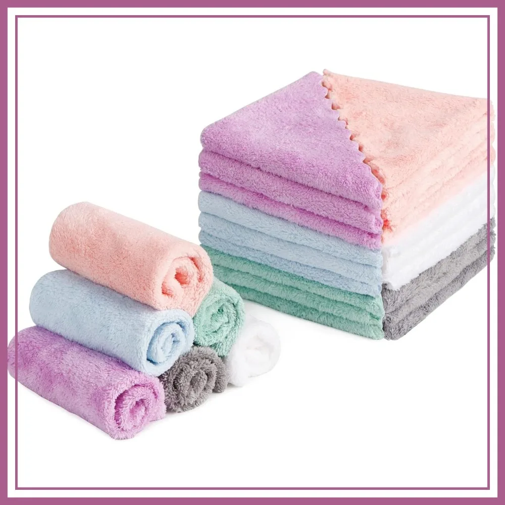 

24 Pack Reusable Makeup Remover Cloths, Super Soft 7x7 Inch Facial Cleansing Cloths, Highly Absorbent Microfiber Face Towels