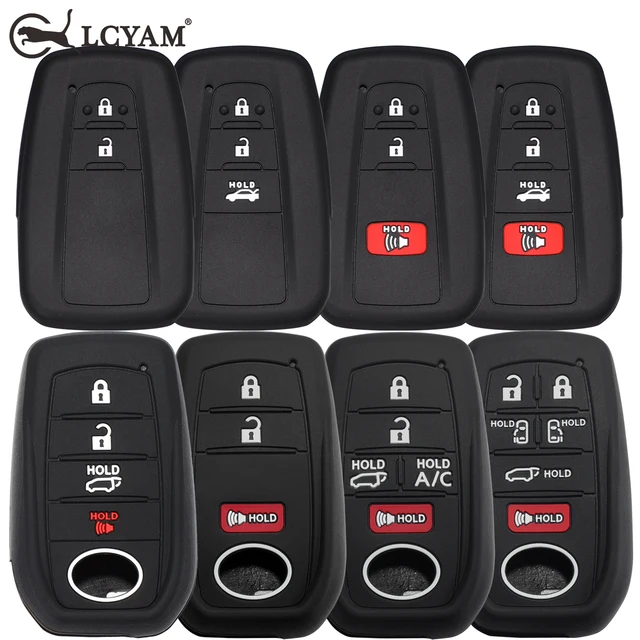 Etui na kluczyk Lcyam, silikonowe, gładkie, pasujące do Toyota Rav4 Corolla Camry Hilux, akcesoria samochodowe, osłona na kluczyk