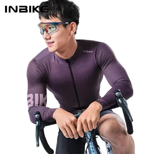 Imagen 2 del producto INBIKE-ropa de ciclismo transpirable de manga larga para hombre, Jersey de bicicleta para hombre, camiseta superior con bolsillo, ropa de ciclismo