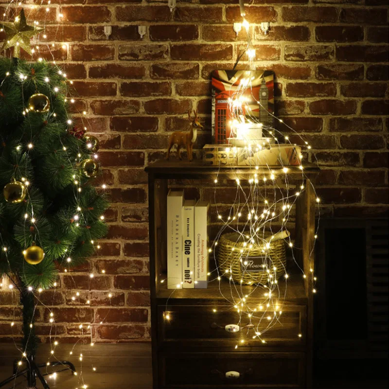 1PC/2PC Solar Fairy Lights 300LED Solar String Lights Outdoor Waterproof 8 Modes Copper Wire Twinkle Light