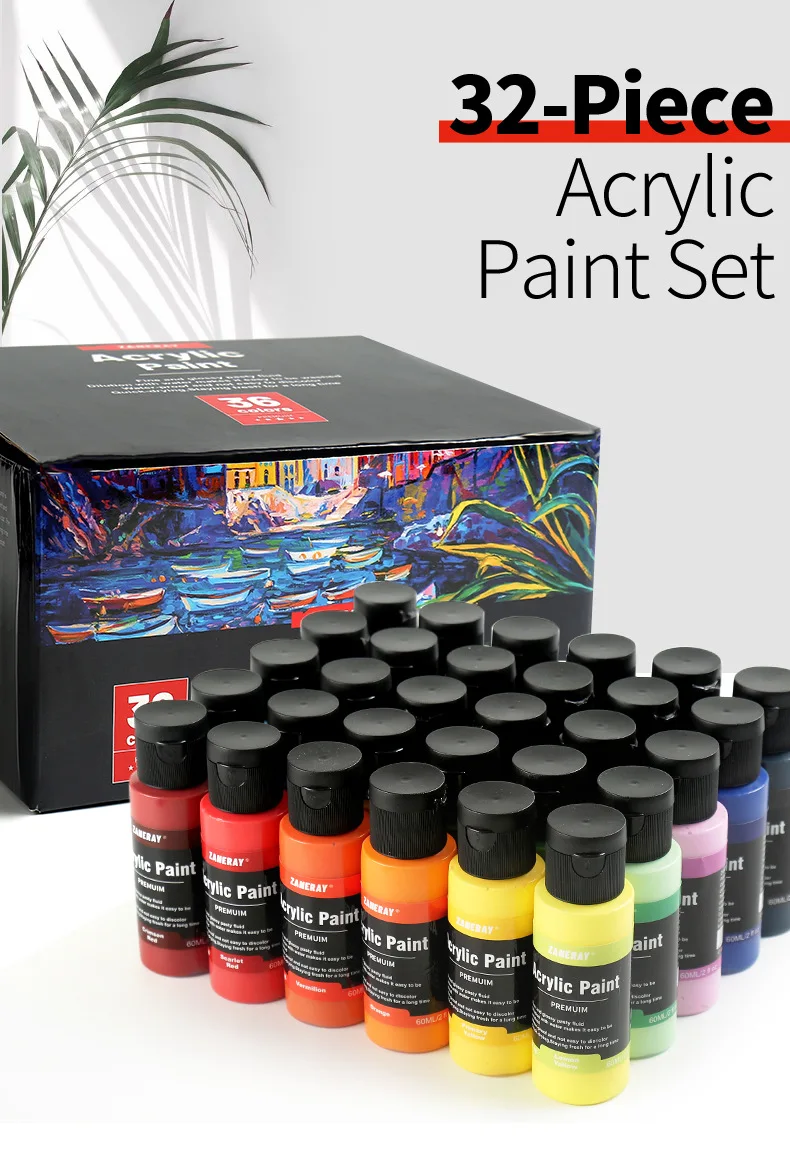 アクリル絵の具セット,60ml,12色,手作りの落書き,ペイント,アート