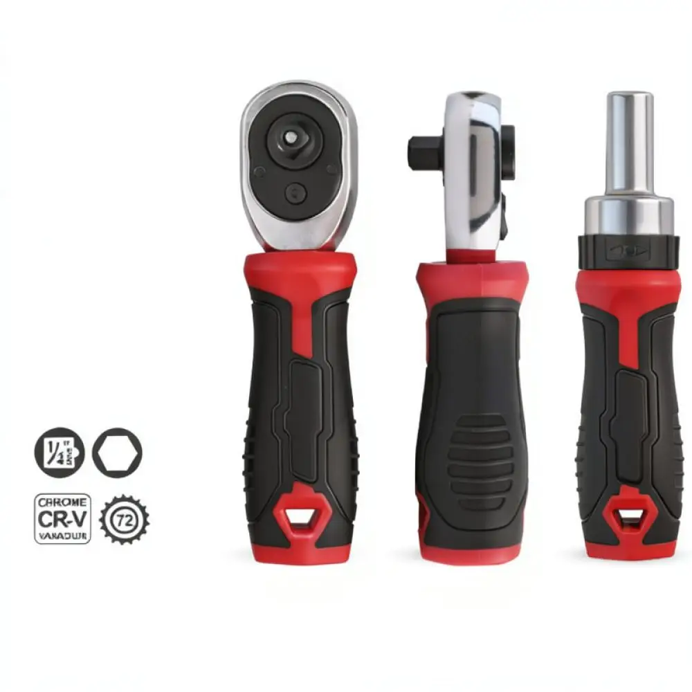 For Hi Spec 1 4 Drive Mini Ratchet Socket Wrench Dual Use Handle Professional Mechanic Hardware Auto Repair Manual Hand Tool