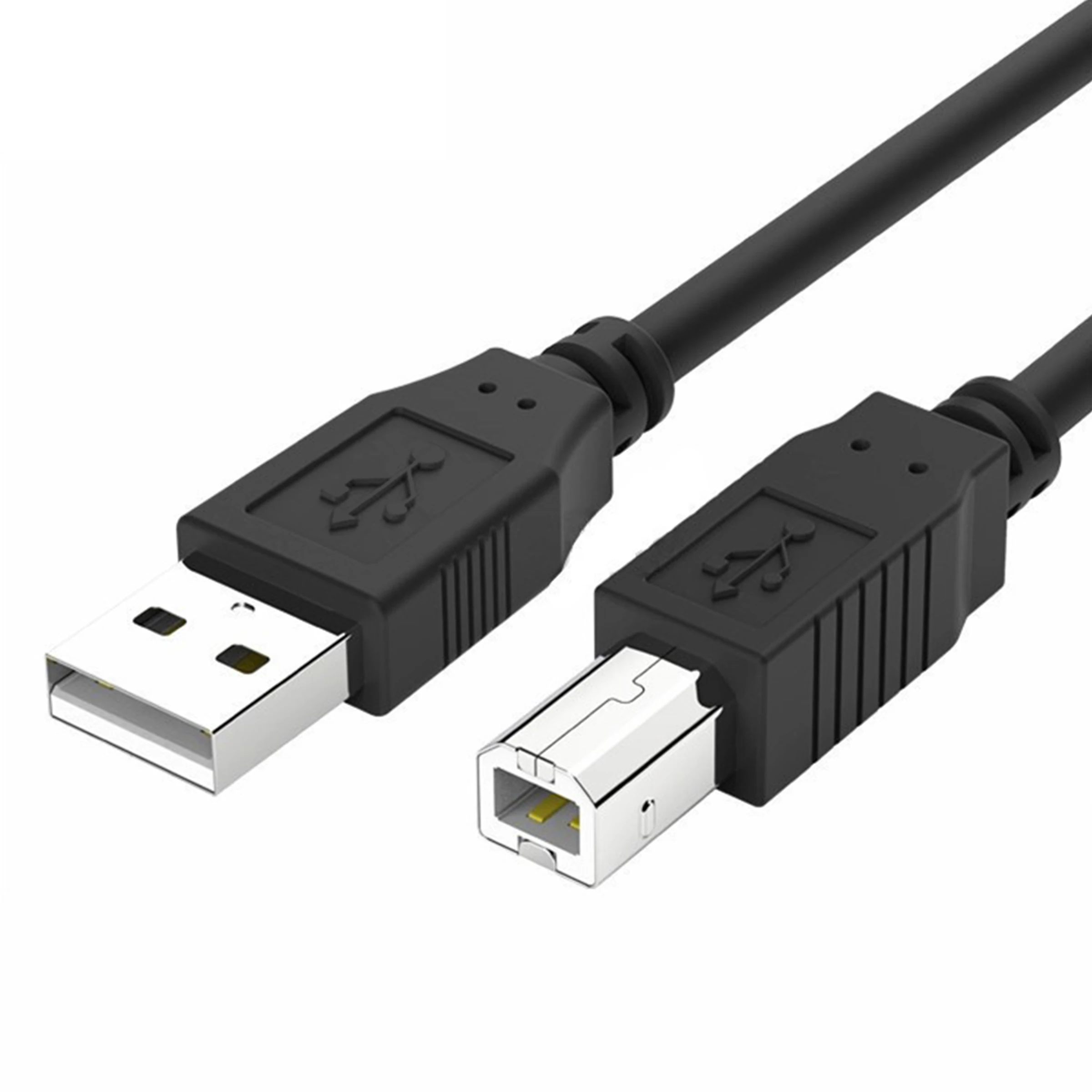 Printer Data Cable Usb2.0 High-Speed Printing Cable Power Interface Connection Cable Universal for Hp Canon Epson Printers Black 1.8m