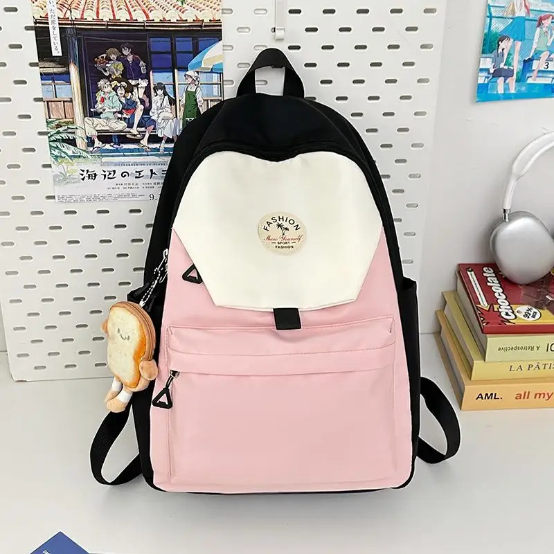 University Women's Backpack 2026 New Color Collision High School College Class Bag Small Design Sense Double Shoulder Bag