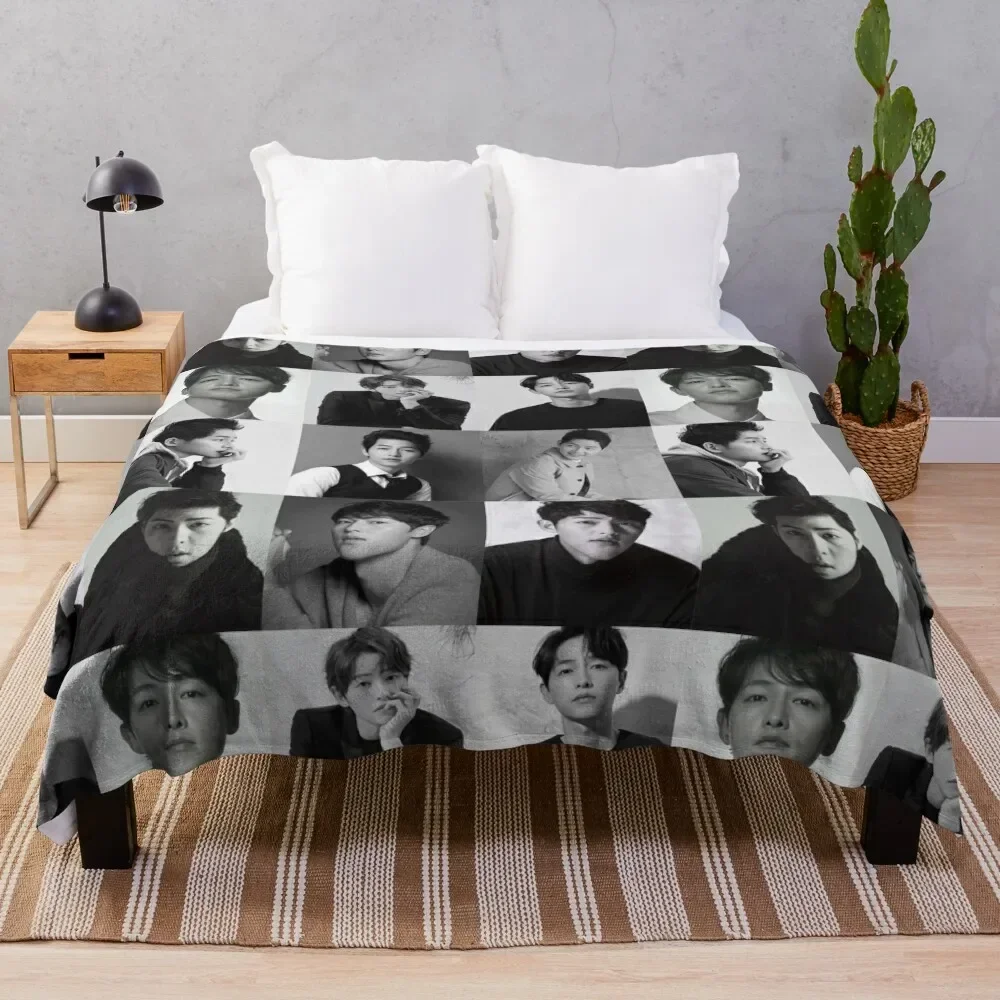 

Song Joong Ki Collage black and white Vincenzo Cassano Throw Blanket Luxury for sofa Summer Blankets