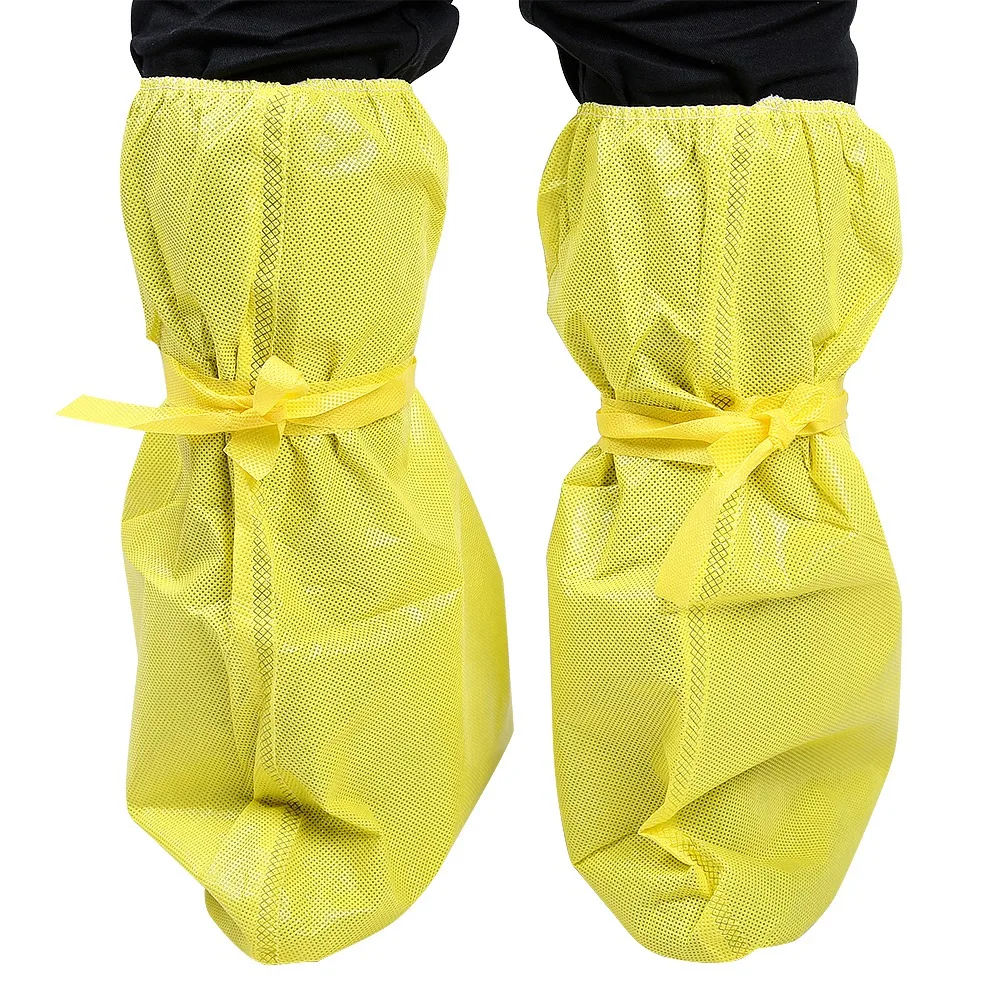 Waterproof Dustproof Anti static Shoe Covers Chemical Safety Boots Protectors Yellow