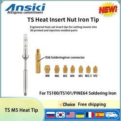 TS/T65 Heat Insert Nut kit 3D threaded hole Implanted Hot Melt Brass Nut Pressure M2-M8 tip kit for TS101/Pinecil Soldering Iron