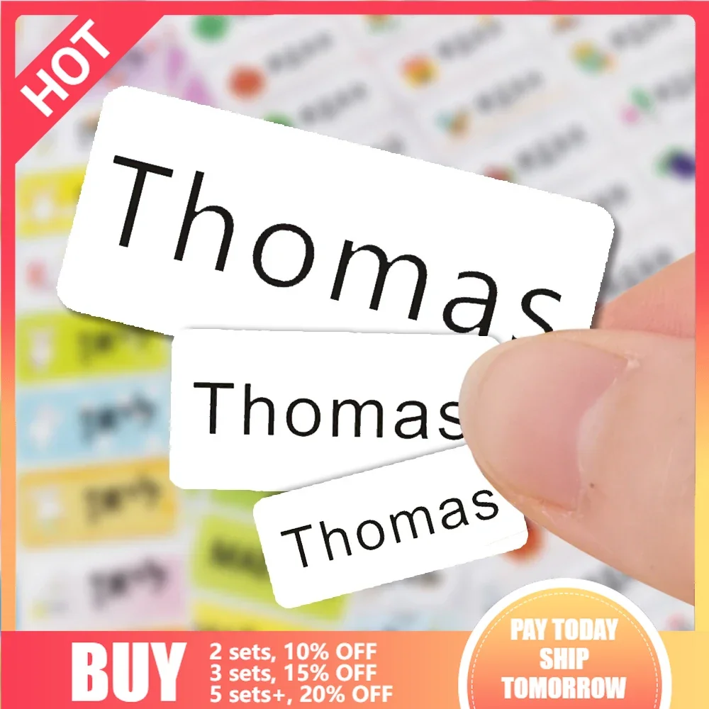 114Pcs Name Stickers Customized Sticker White Background Variety Label Waterproof Personalized Labels Children Stationery Tag