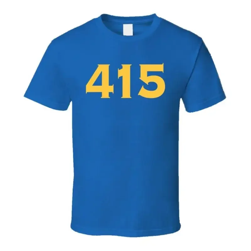 415 Area Code Golden State Blue T Shirt