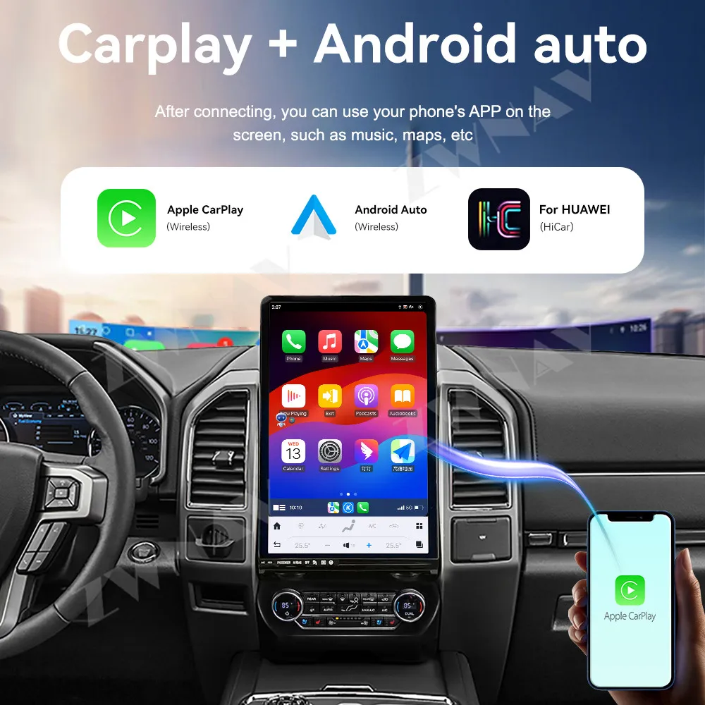 16.8" Multimedia Display Touch Screen For Ford Expedition 2018-2021 Android 13 Car GPS Navigation Carplay Car Multimedia Player