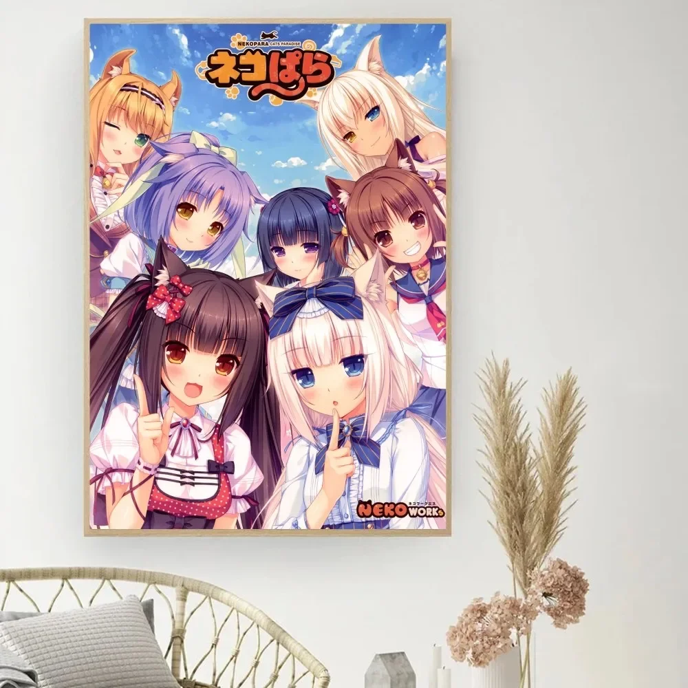 Nekopara Japanese Anime Poster DIY Vintage Movie Poster Wall Art Painting Study Stickers Big Szie Wall Painting