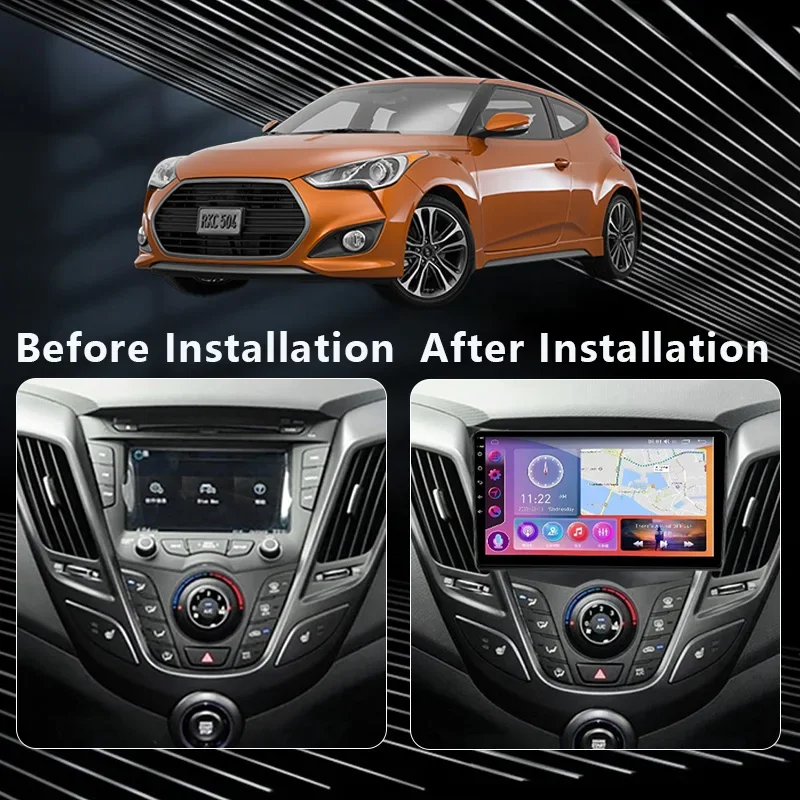 MAMSM Android 13 Car Radio For Hyundai Veloster FS 2011 -2017 Video Multimedia Bluetooth Player Navigation GPSCarplay Autoradio