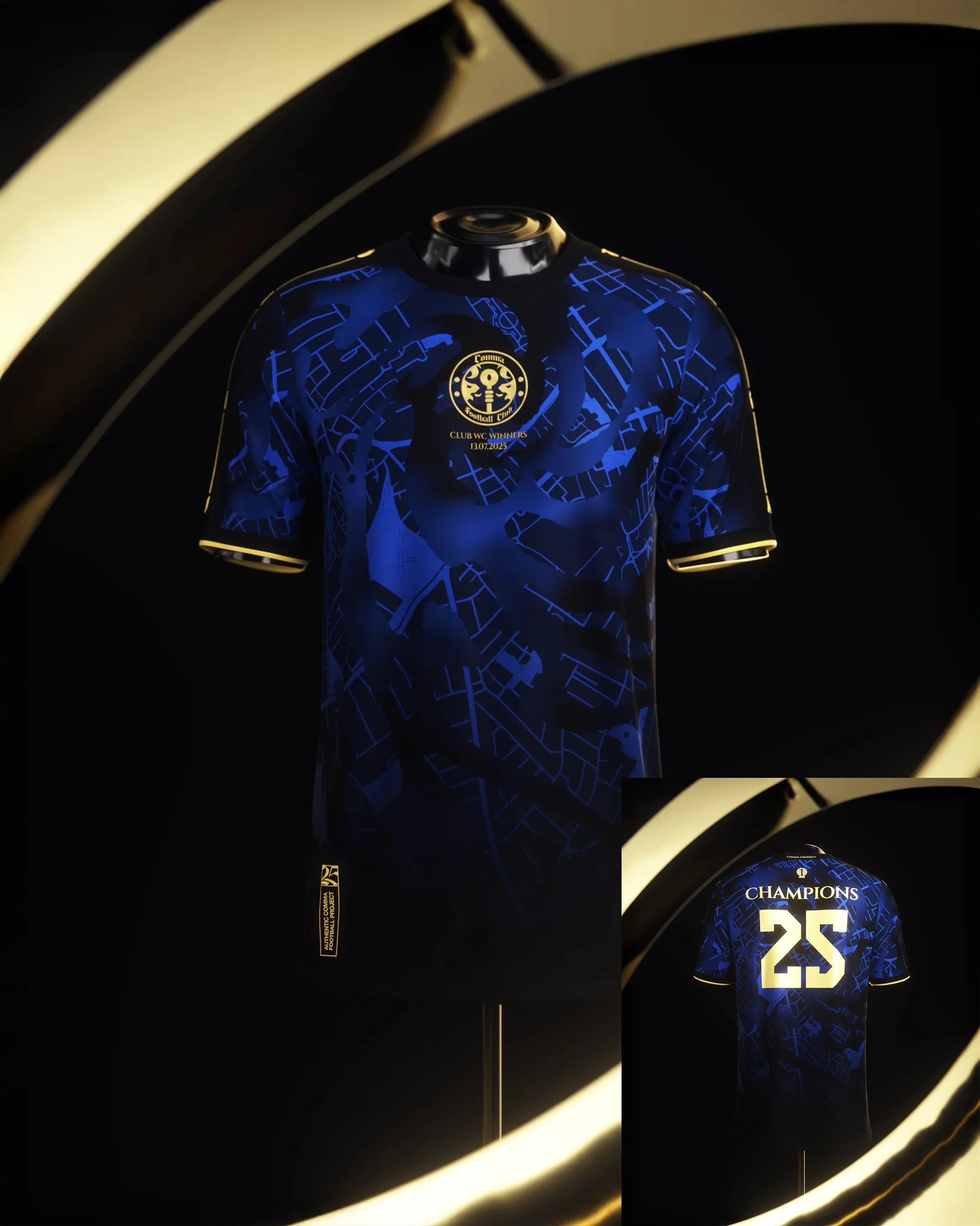 

Blue & Gold Glory Jersey! 3d Printing Breathable Jersey!‘CHAMPIONS’ No.25 Battle robe —the Championship Legacy 2025 Summer!
