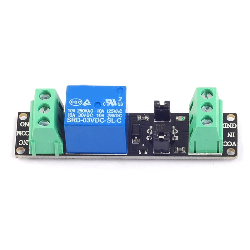 Módulo de relé DC3V de 1 canal, controlador de alto nivel, optoacoplador, relé único aislado, placa de Control de accionamiento para arduino