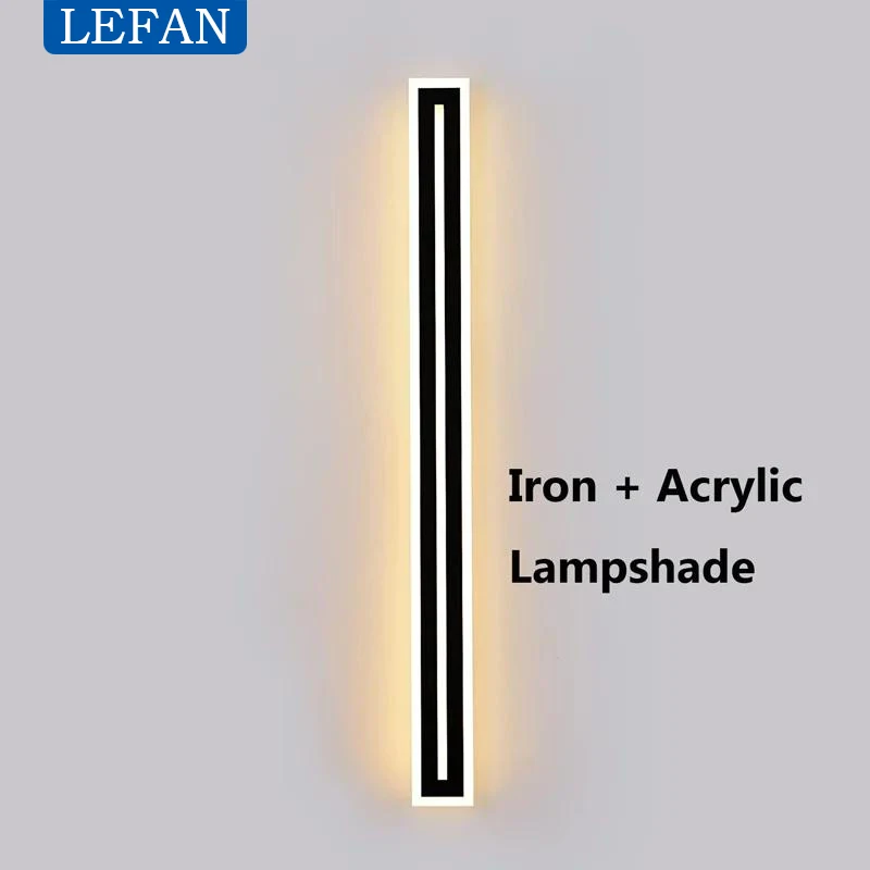 Imagem -06 - Modern Outdoor Wall-mounted Luz Led Long Strip Impermeável Wall-mounted Lâmpada Sconce Adequado para Sala Pátio Varanda Pátio Ip65