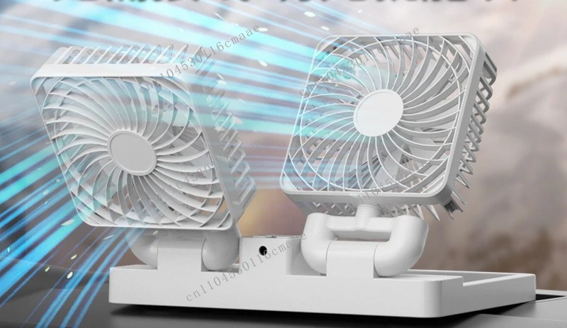 New Mini Fan Portable 5V Large Truck Universal Interface Double Head Battery Life Car Fan