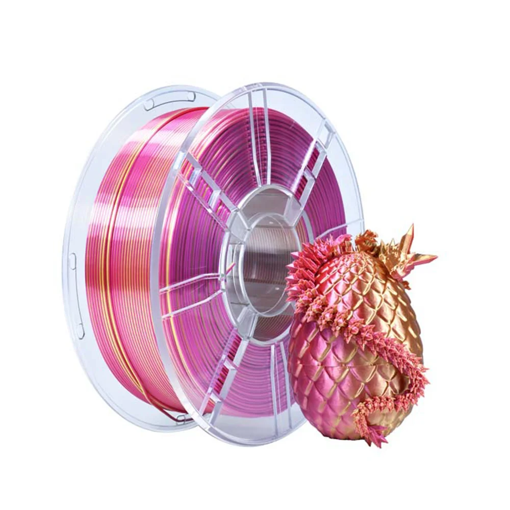 

Ultra Silk PLA 3D Printer Filament 1.75mm Dual Color Gloss Shiny Consumable 1KG Spool For DIY Craft Sculpture Decor