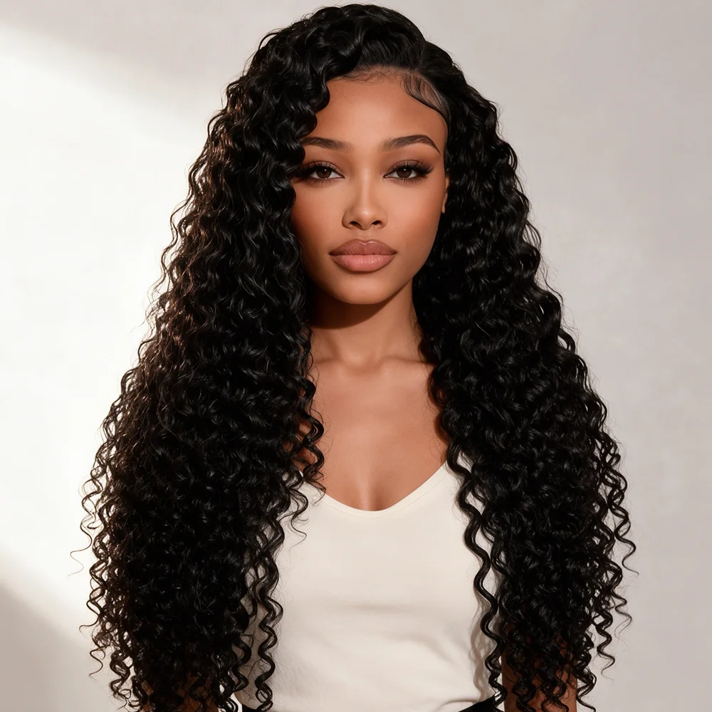 Natural Color 16 42 Inch Deep Wave Human Hair Wigs 13x6 HD Lace Front Human Hair Wigs For Women 5x5 HD Lace Closure Wig Go Ready To Wear