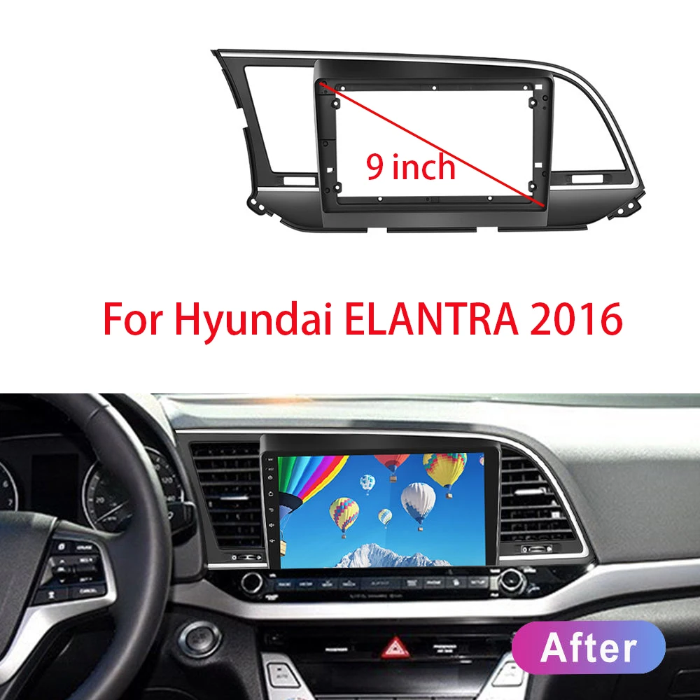 

9 inch2 Din Car Audio Frame GPS Navigation Fascia Panel Car DVD Plastic Frame Fascia For HYUNDAI ELANTRA 2015+