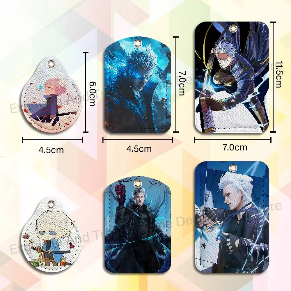 D-Devil May Cry Vergil Holder Keychain For  Work Card Bank Business Holder Student Card Protective Case Bus Card