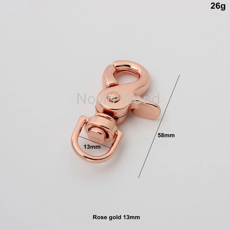 30PCS13-20-25-32-38MM High Quantity Rose Gold Metal Snap Hooks Clip For Men Handbag Bags Shoulder Swivel Hook Buckles Accesories