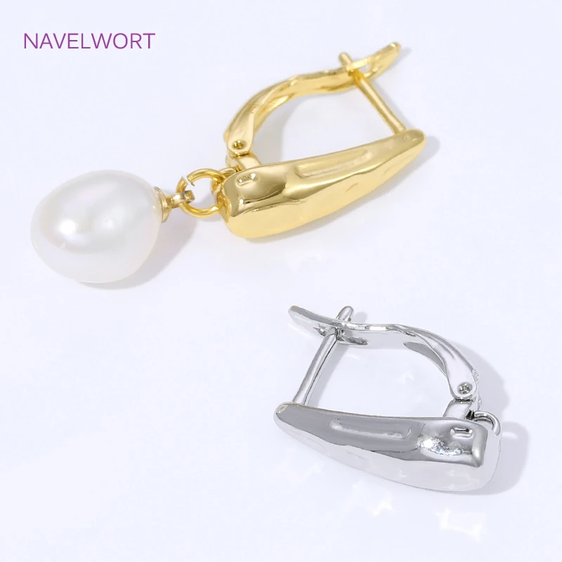 18K Gold Plated Smooth Earring Hooks Ear Wire Fastener For Earring Making,Brass Earwires Hooks,DIY Jewelry Making Supplies view 2