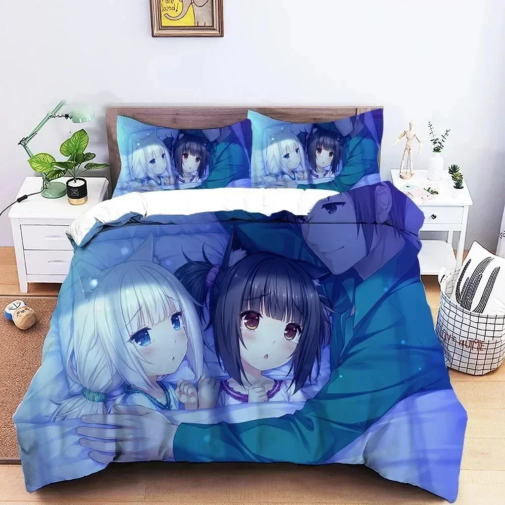 

3D Print Anime Nekopara Sexy Girl Bedding Set Printed Bed Set With Pillowcase Duvet Cover Soft Queen King Size Bedclothes Home