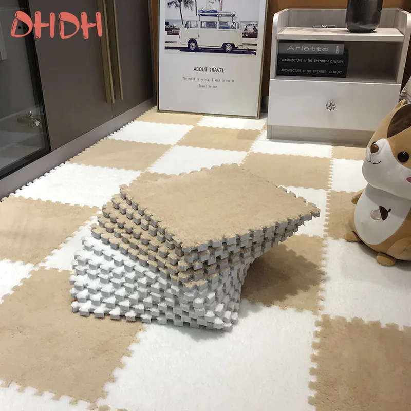 DHDH Soft Plush Kids Carpet Baby Play Mat Children's Rugs Toys EVA Foam Children's Mat Puzzle Interlock Floor Mats 30*30 CM