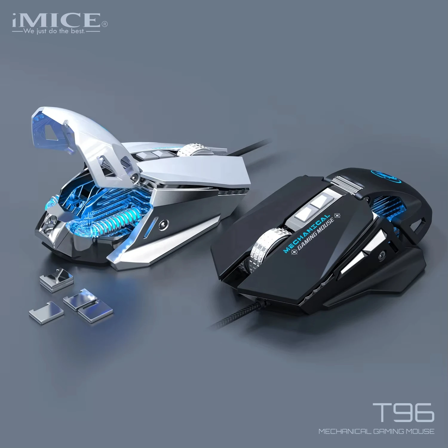 

iMICE T96 USB Wired Mechanical Mouse RGB Gaming Mouse Ergonomic 10 Million Keystroke 7200DPI Mouse 7 RGB Lighting Modes Mice