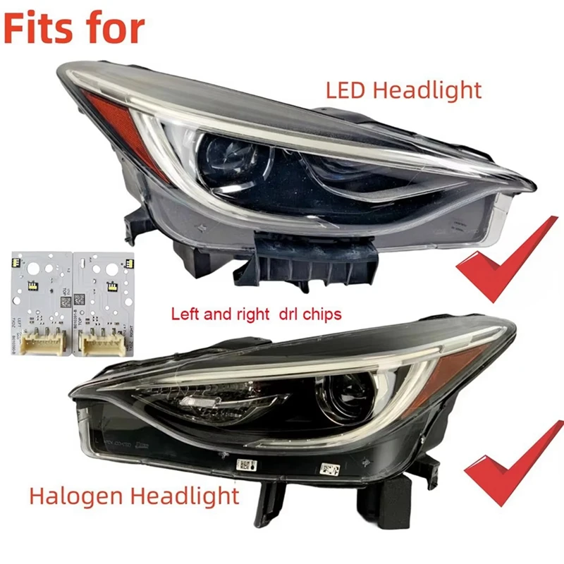 2 Stks/set Koplamp Led Board Voor Infiniti Qx30 Q30 2017-2019 Hoge Versie Licht Drl Turn Signal Bron Chip