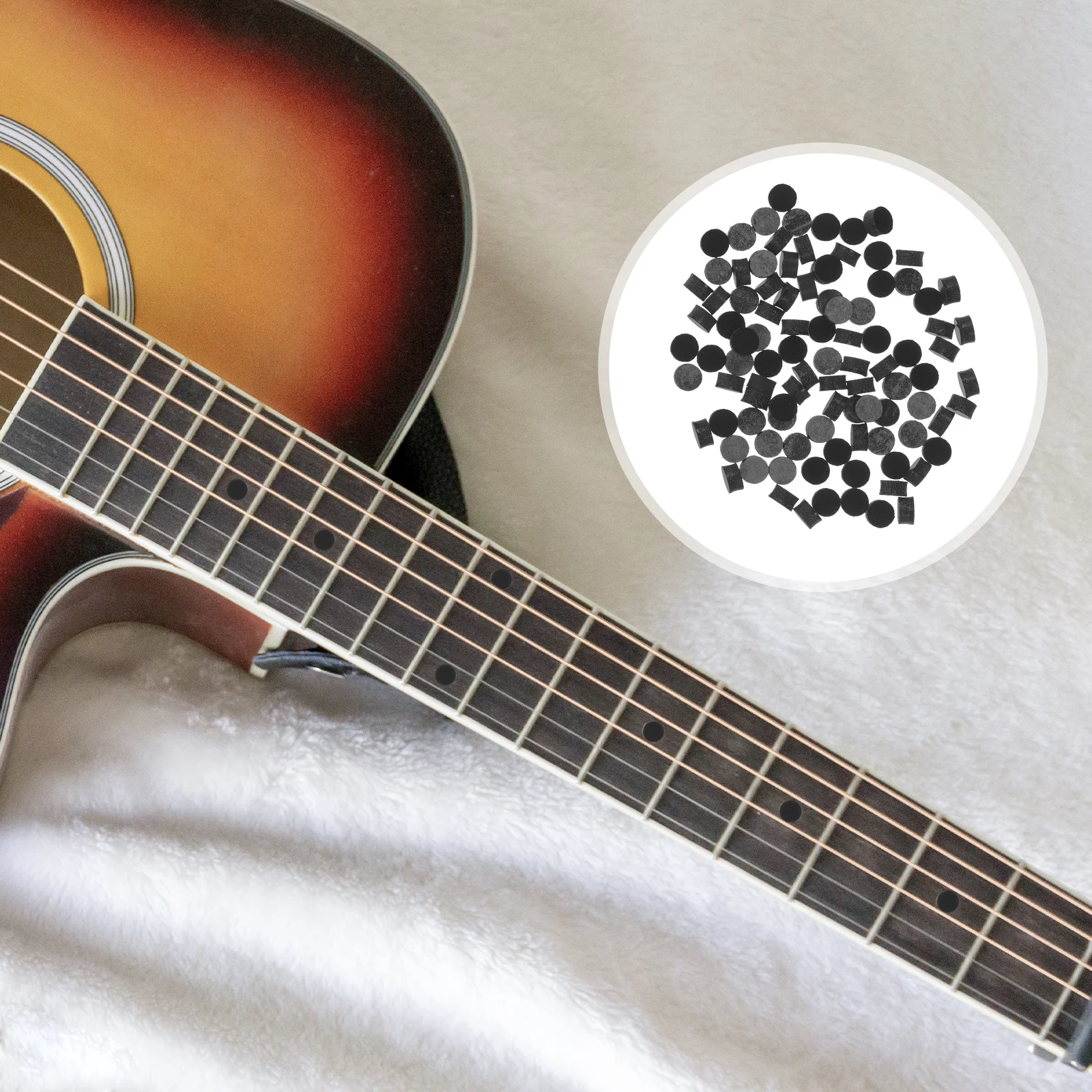 

100pcs Acrylic Guitar Inlay Dots Black Fingerboard Markers for Bass Ukulele Mandolin Supplies Durable Materials Suitable Long