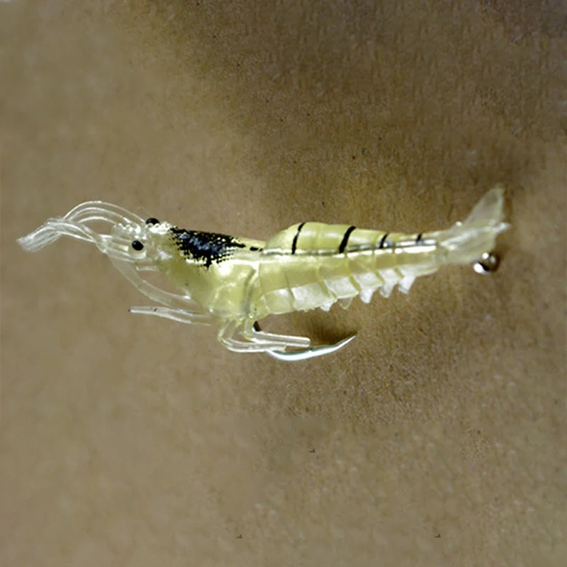 1PCS Soft Shrimp With Hook 1.3g4cm Soft Worm Shrimp Imitation Road Runner Bait Fake Bait Bionic Fishing Lure Warbler Bait Soft B