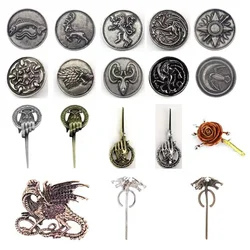 Game Of Thrones Hand Of Kings Brooch Ice & Fire Pin Dragon Scale Speak More Retro Fashion Movie Jewelry Gift Accessories For Men