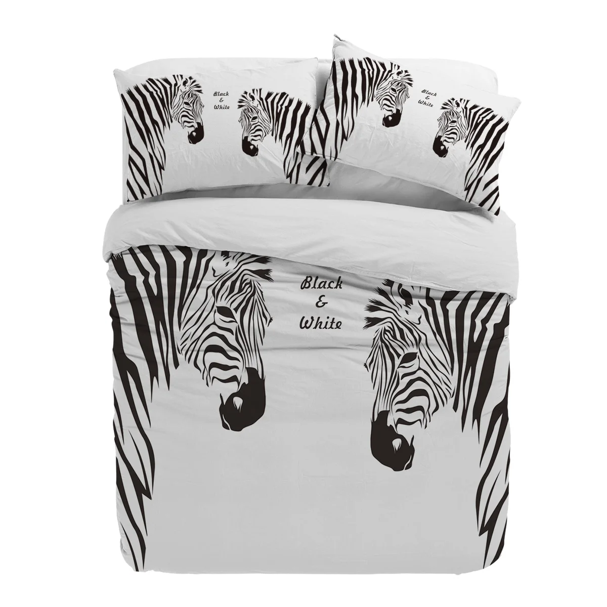 

Nordic Zebra Animal White Duvet Cover With Pillow Case Custom 3pcs Bedding Set Quilt Cover Double Bed Home Textile
